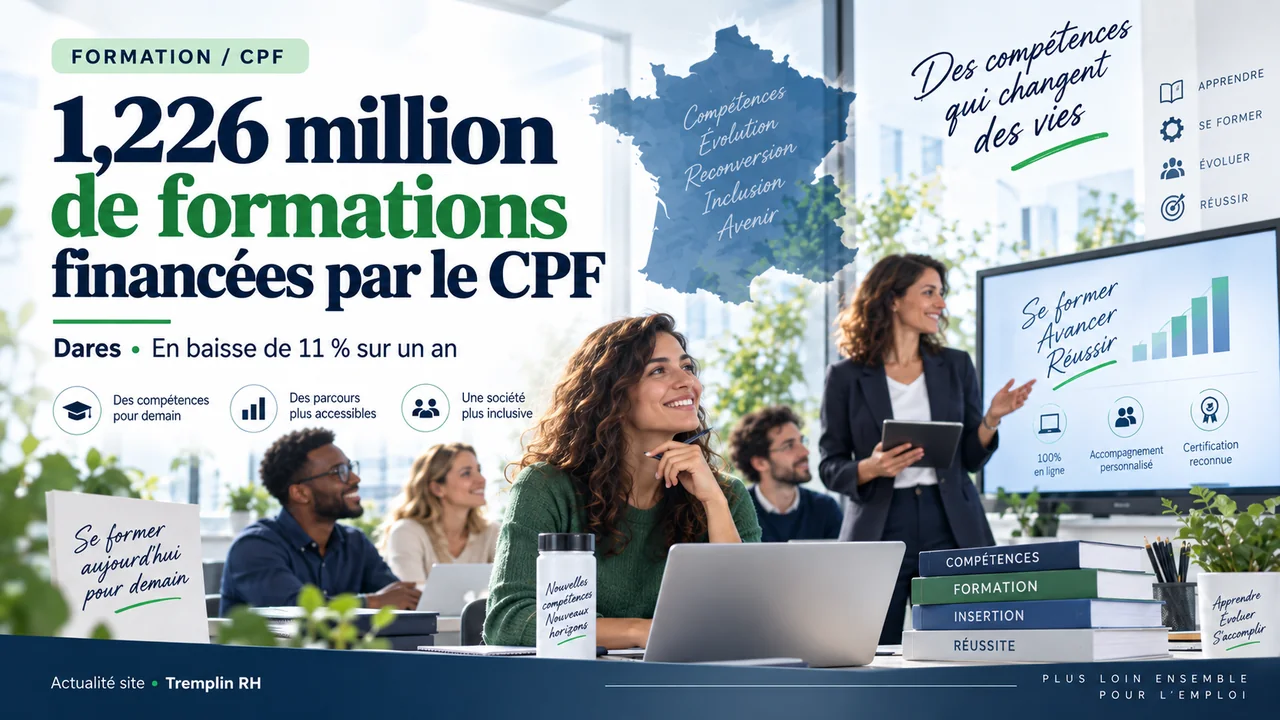 Illustration — Formation : 1,226 million de formations financées par le CPF en 2025